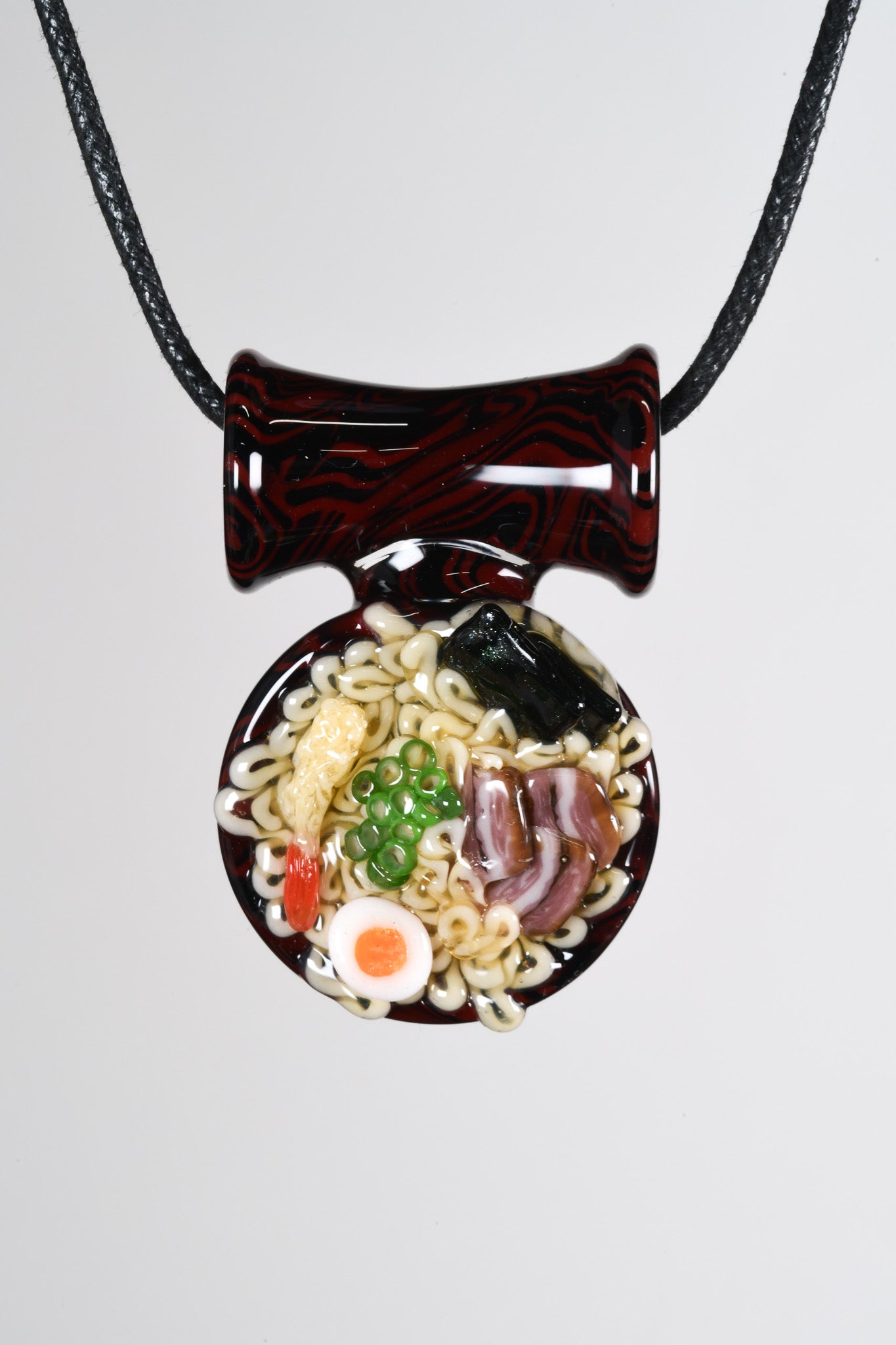 Dojo - Red Damascus Ramen Pendant