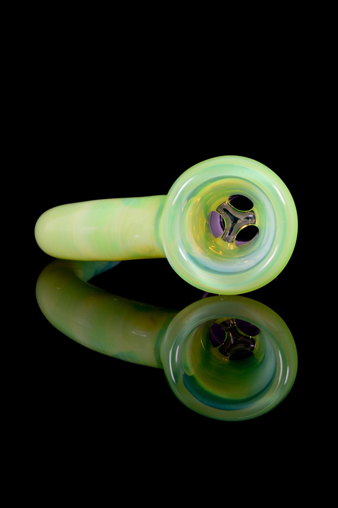 Asu Glass - 18mm 3 Hole Horn Slide - Yitai Green