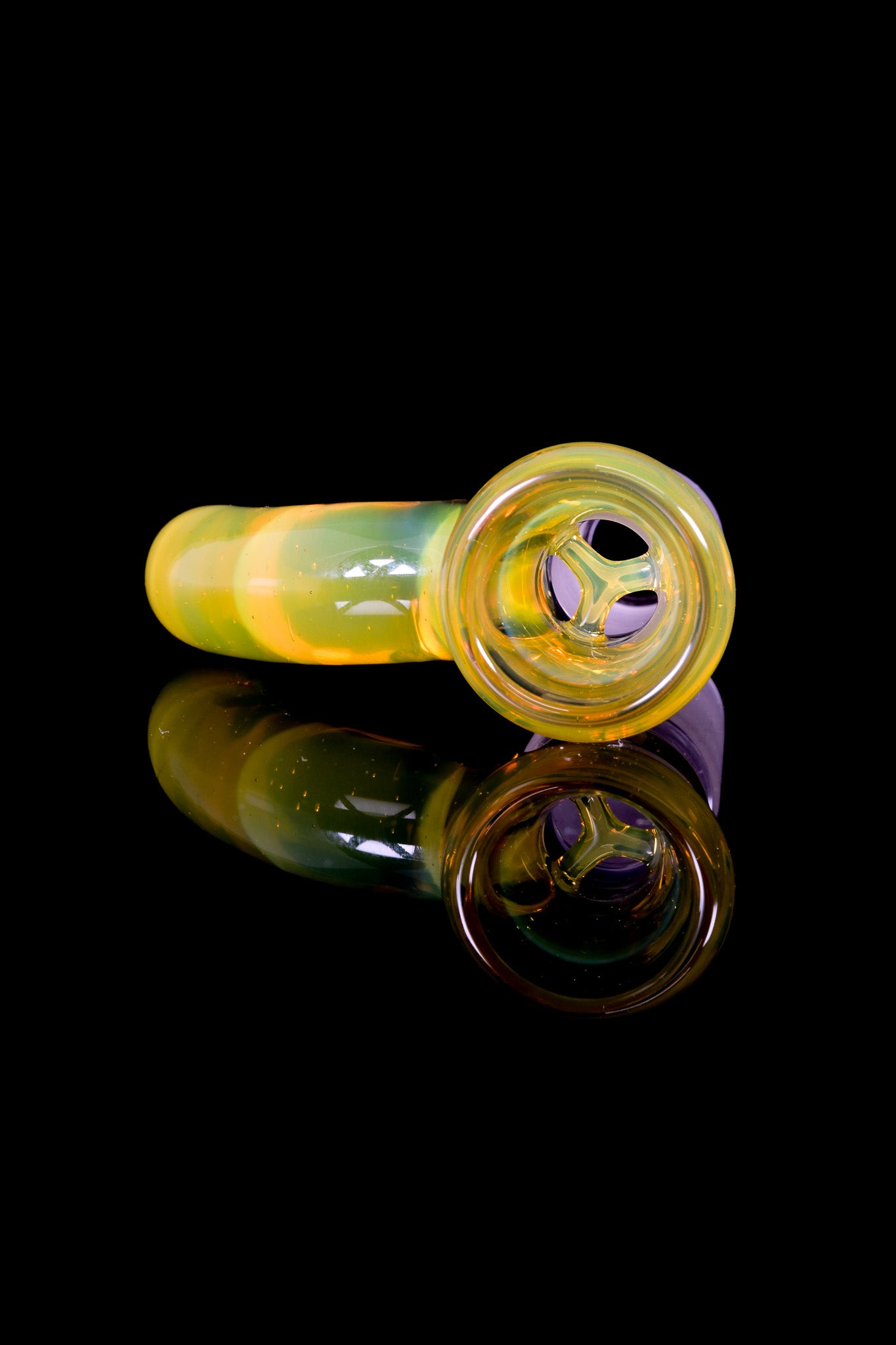 Asu Glass - 18mm 3 Hole Horn Slide - Olive Oil