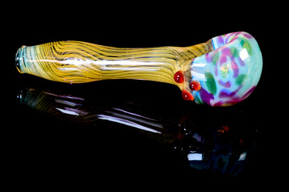 Kitty Meow Glass - Wrap and Rake Fumed Pipe - 2