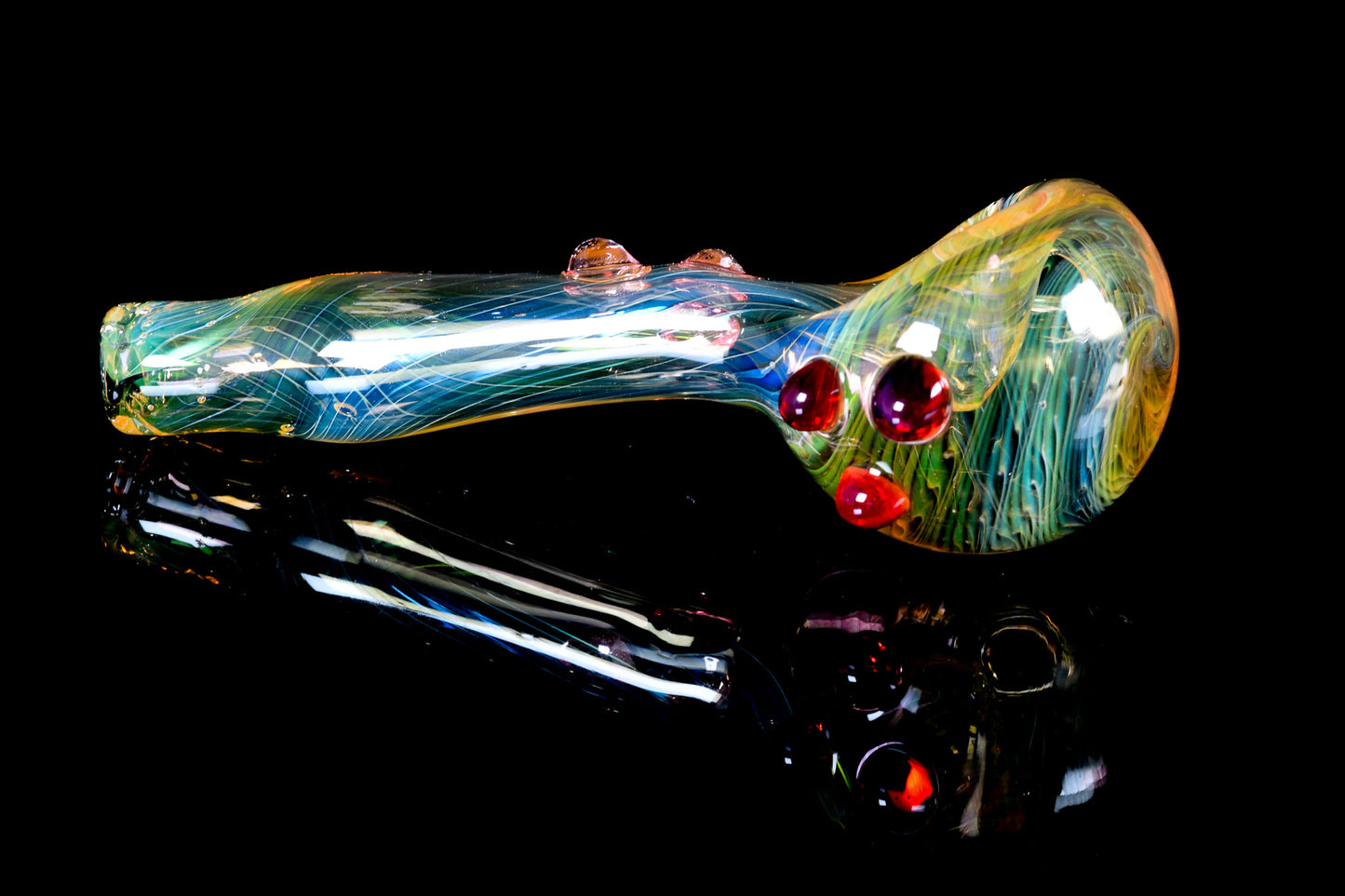 Kitty Meow Glass - Wrap and Rake Fumed Pipe - 4