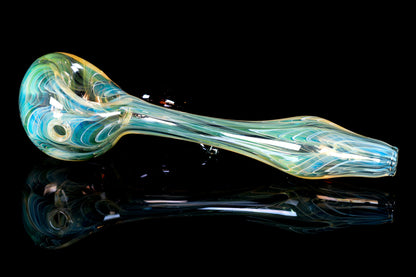 Kitty Meow Glass - Wrap and Rake Fumed Pipe - 6