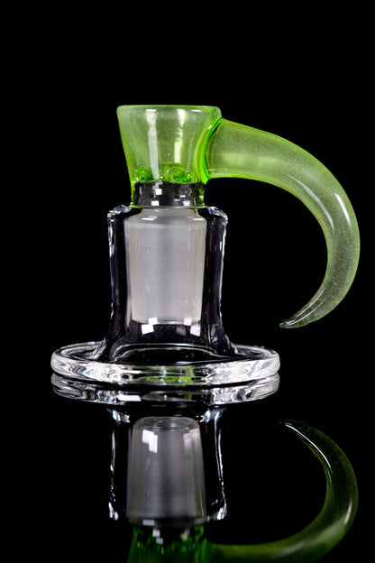 Ure Glass - 18mm 4 Hole Horn Slide - Haterade Over White Satin