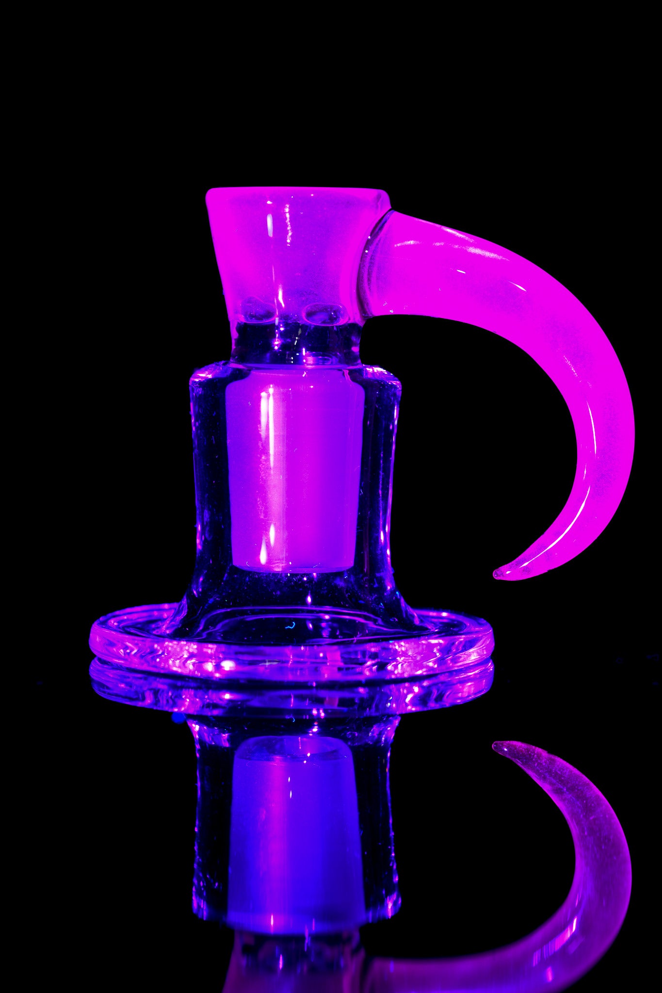 Ure Glass - 18mm 4 Hole Horn Slide - Haterade Over White Satin