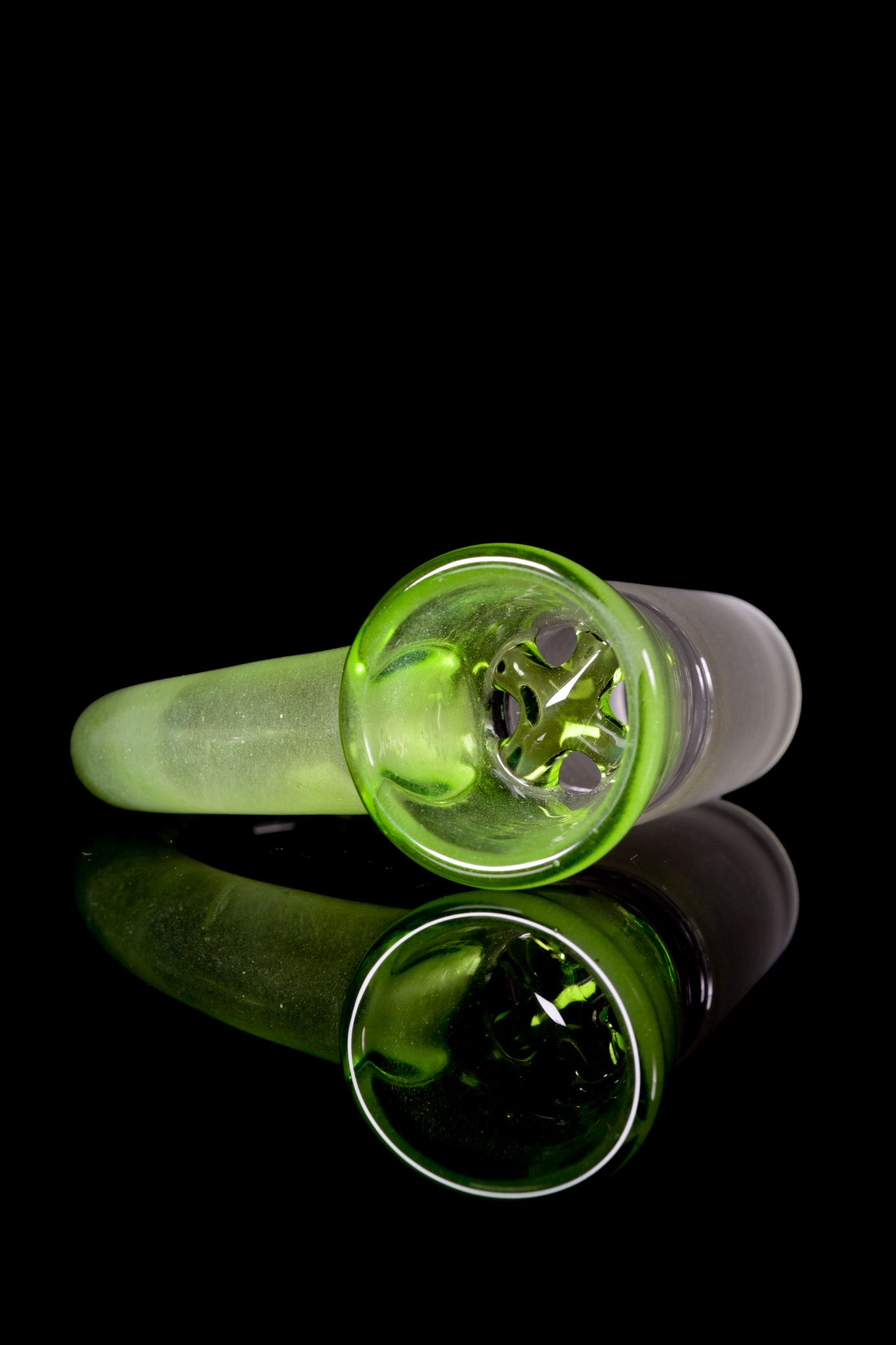 Ure Glass - 18mm 4 Hole Horn Slide - Haterade Over White Satin