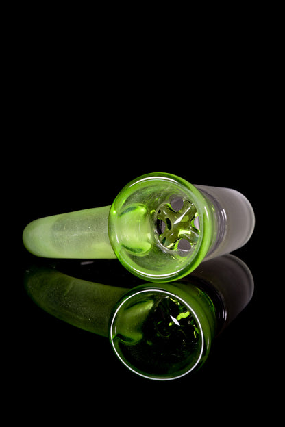 Ure Glass - 18mm 4 Hole Horn Slide - Haterade Over White Satin