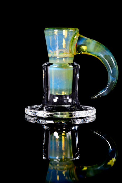 Ure Glass - 18mm 4 Hole Horn Full Work Slide - Ns Yellow/Lichen