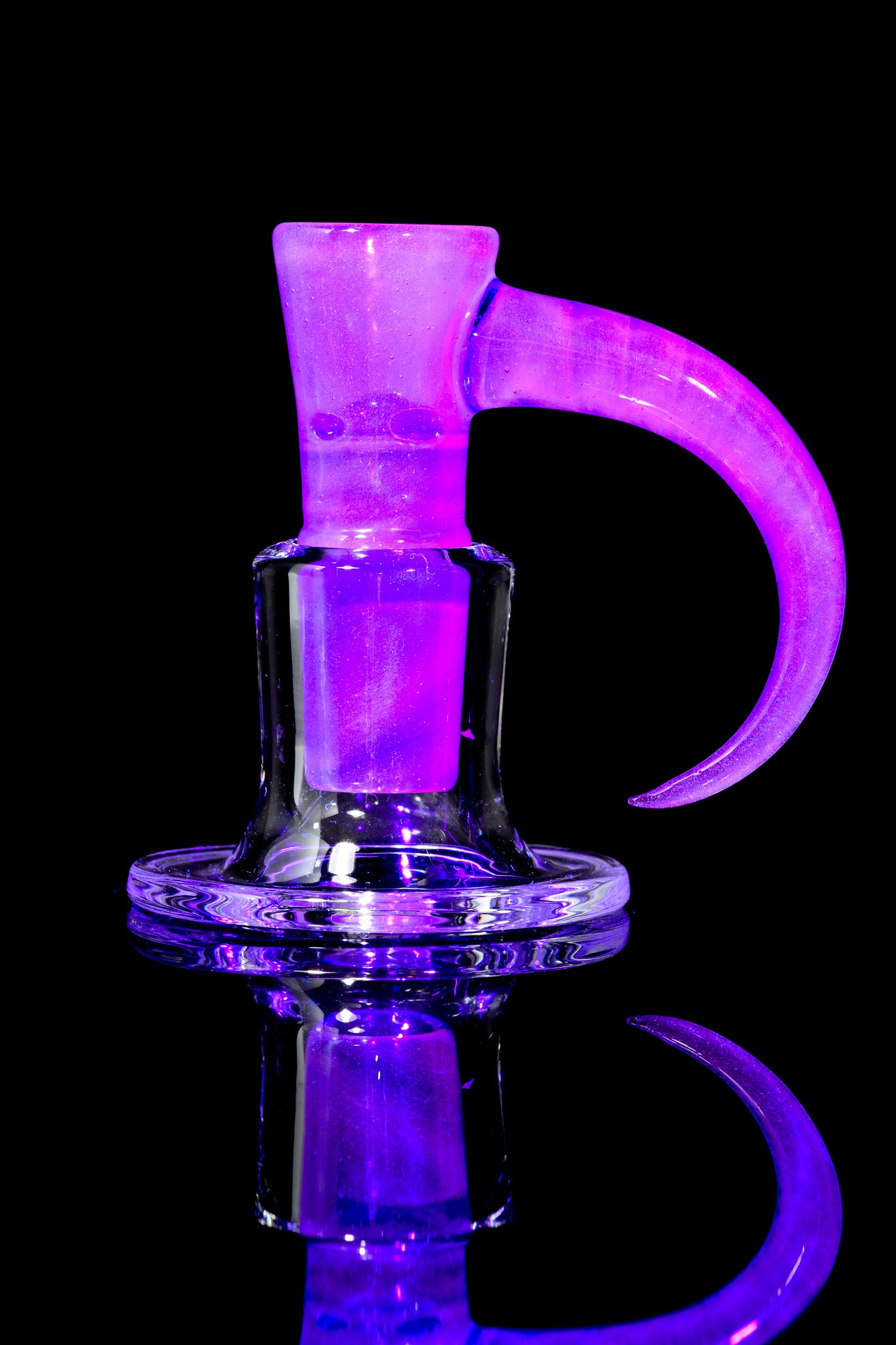 Ure Glass - 18mm 4 Hole Horn Full Work Slide - Light Cobalt Over White Satin