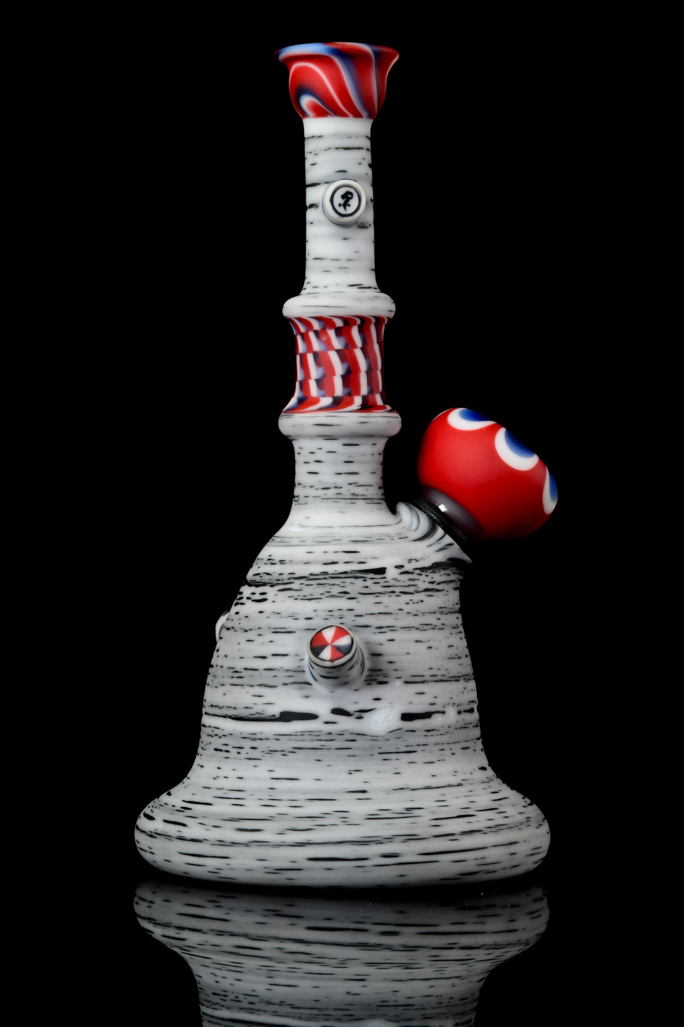 Engelmann Glass - Betula Gromet Mini Tube Bubbler W/ Worked Sections