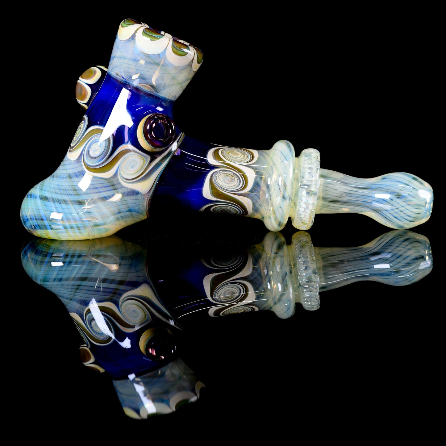 Evan Cals Glass Art - 4 Hole Fumed Hammer Pipe