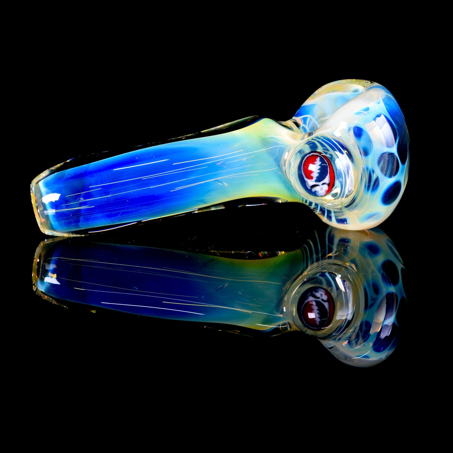 Tombstoned Glass - Fumed Honeycomb Grateful Dead Spoon Pipe - 1