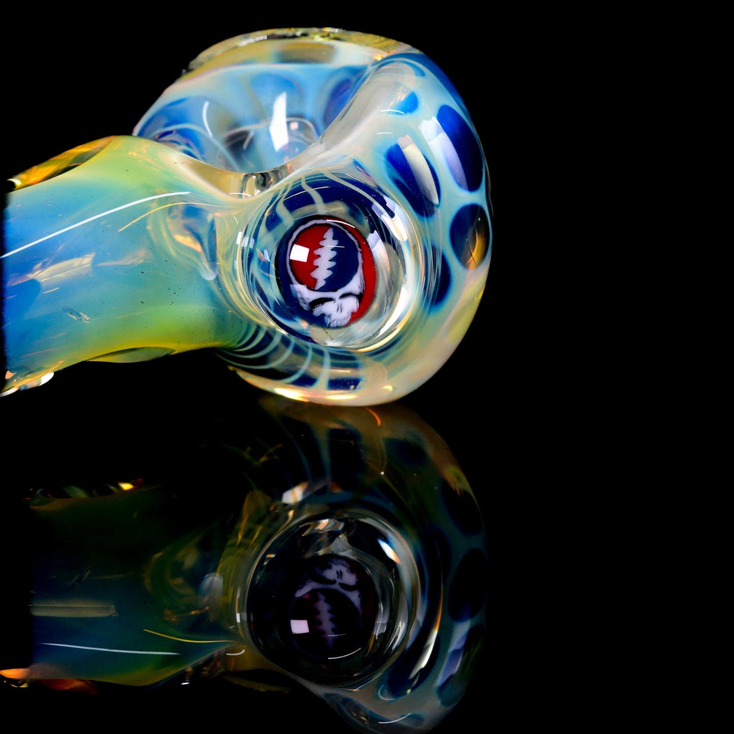 Tombstoned Glass - Fumed Honeycomb Grateful Dead Spoon Pipe - 1