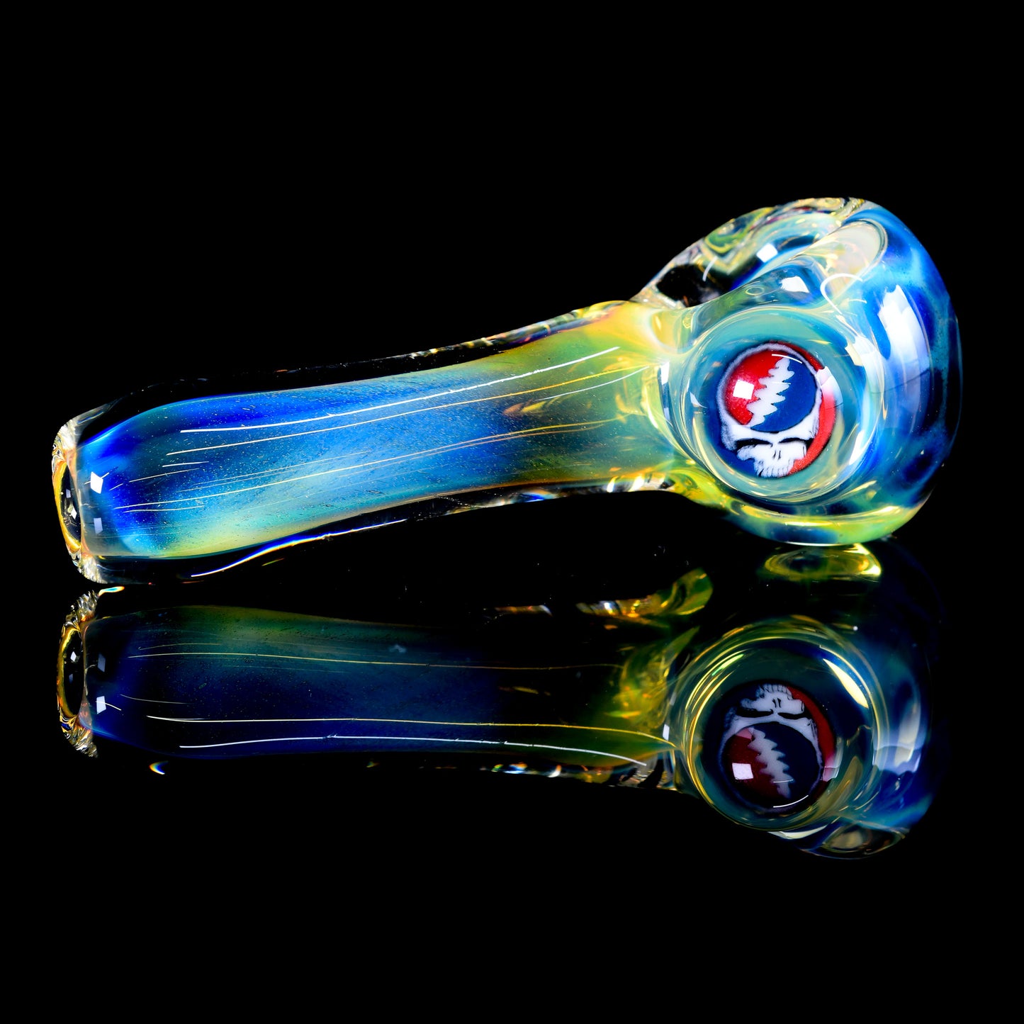 Tombstoned Glass - Fumed Honeycomb Grateful Dead Spoon Pipe - 2