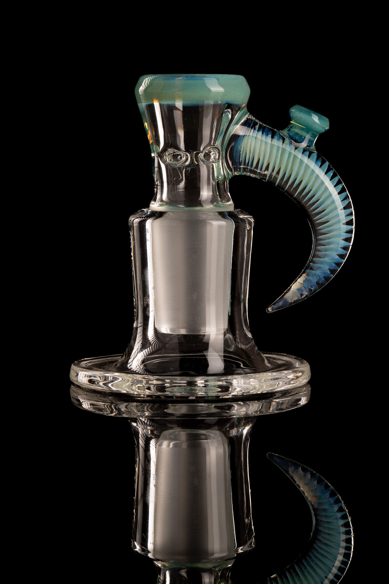 Jamms Glass - 18mm 4-Hole Clear Base w/ Colour and Lip Handle - Aguamania