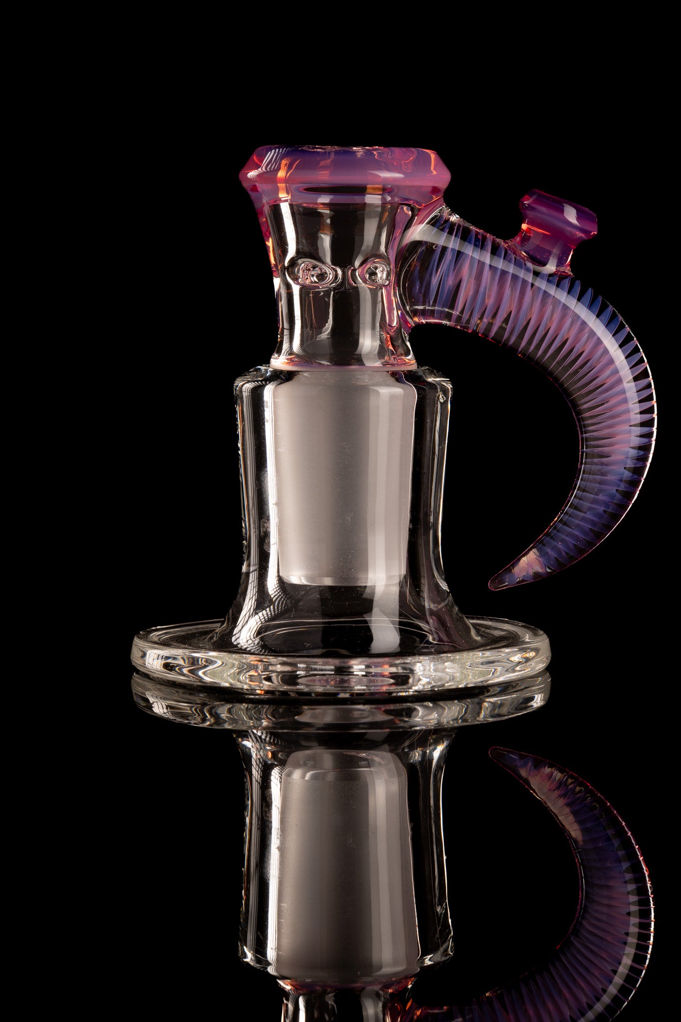 Jamms Glass - 18mm 4-Hole Clear Base w/ Colour and Lip Handle - Karmaline