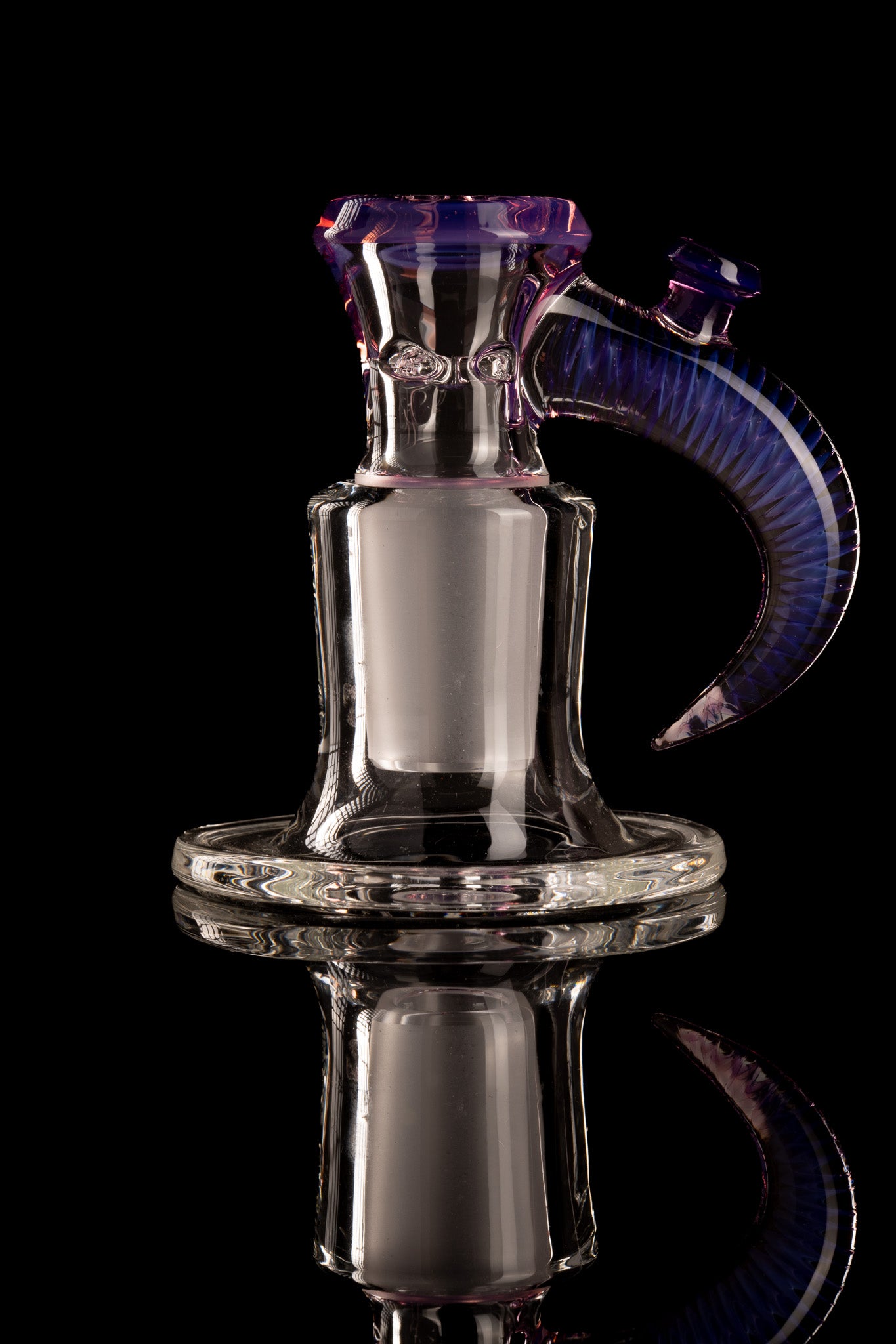 Jamms Glass - 18mm 4-Hole Clear Base w/ Colour and Lip Handle - Stargazer