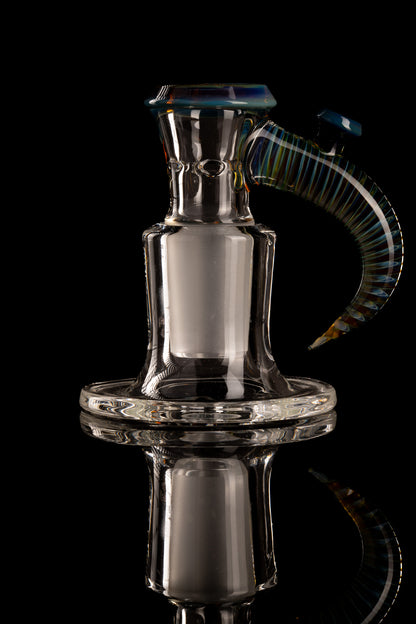 Jamms Glass - 18mm 4-Hole Clear Base w/ Colour and Lip Handle - Dark Blue Ap