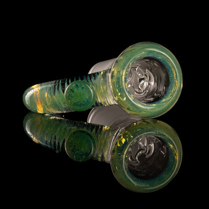 Jamms Glass - 18mm 4-Hole Clear Base w/ Colour and Lip Handle - Sea Slyme