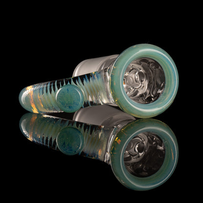 Jamms Glass - 18mm 4-Hole Clear Base w/ Colour and Lip Handle - Aguamania