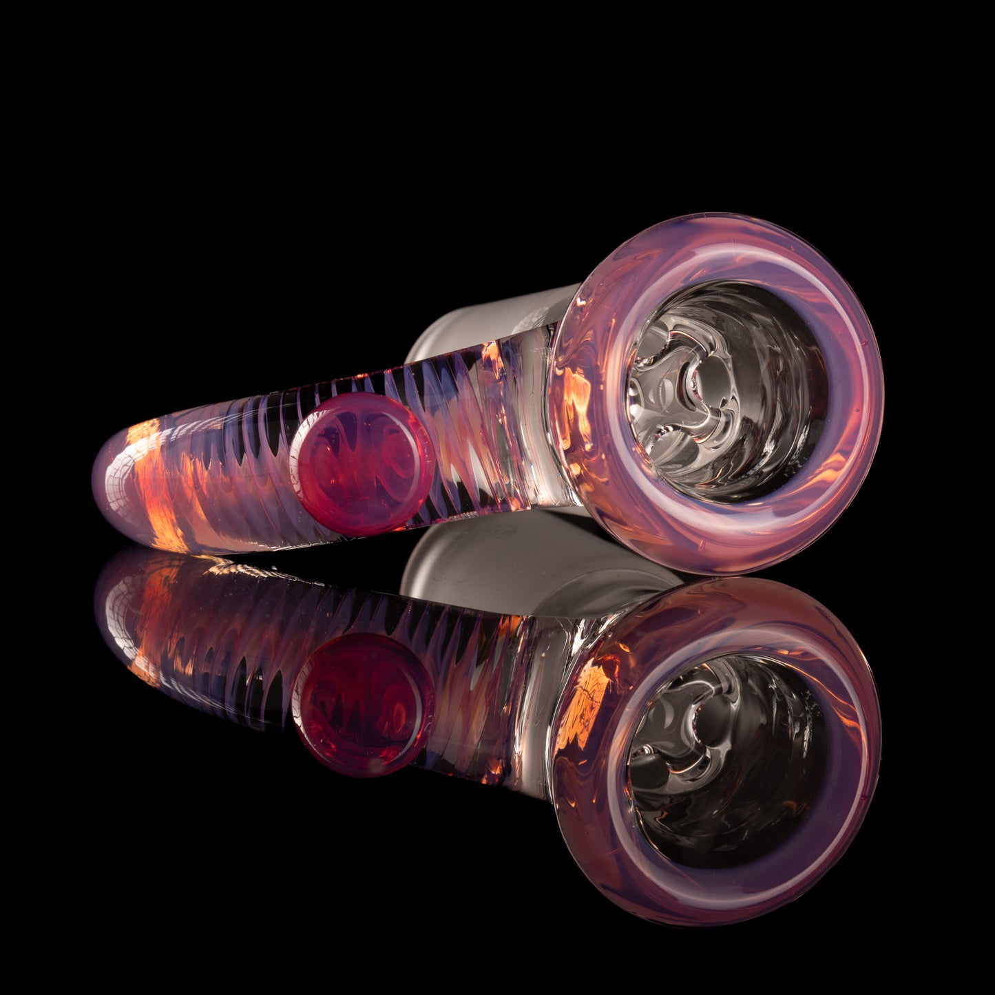 Jamms Glass - 18mm 4-Hole Clear Base w/ Colour and Lip Handle - Karmaline