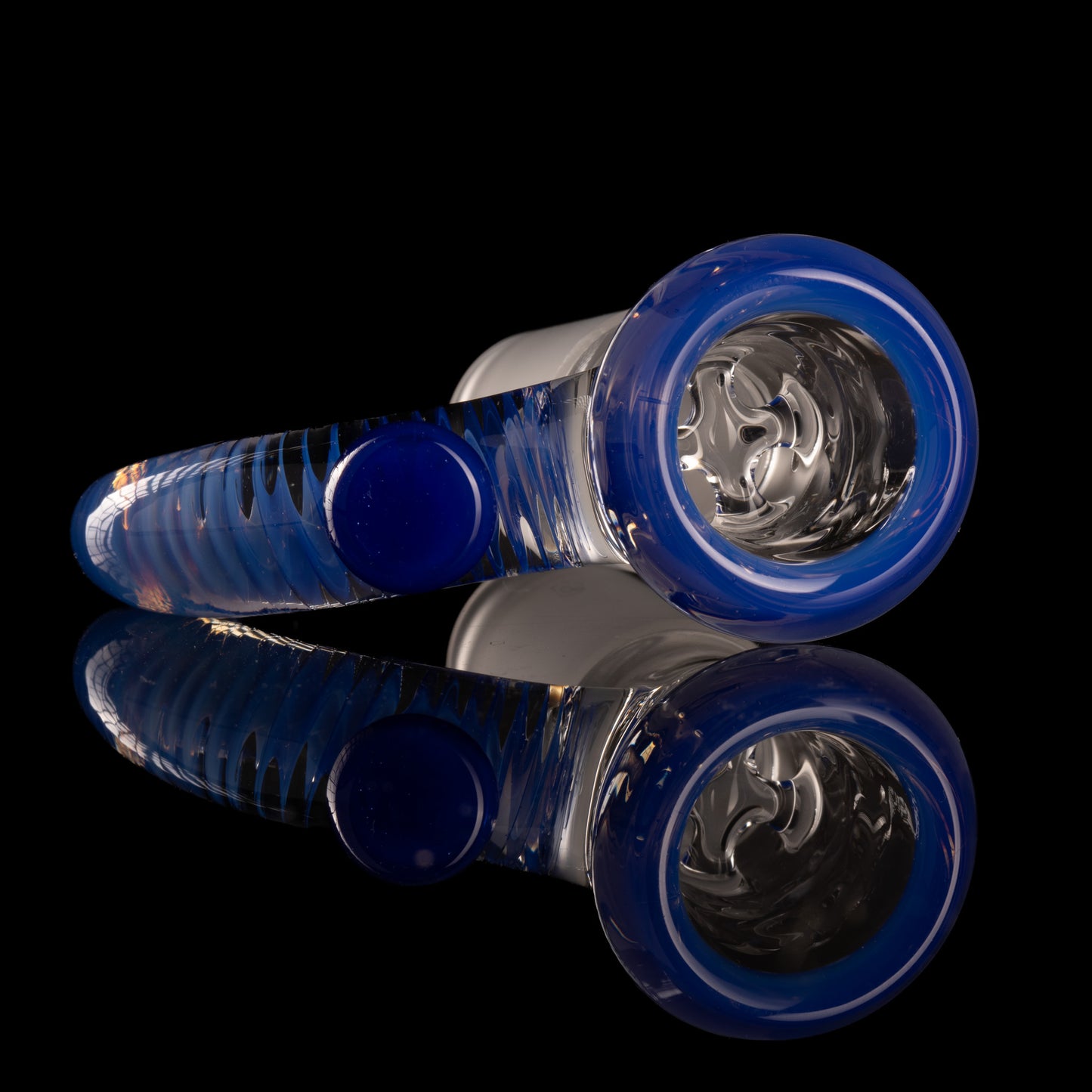 Jamms Glass - 18mm 4-Hole Clear Base w/ Colour and Lip Handle - Sonic