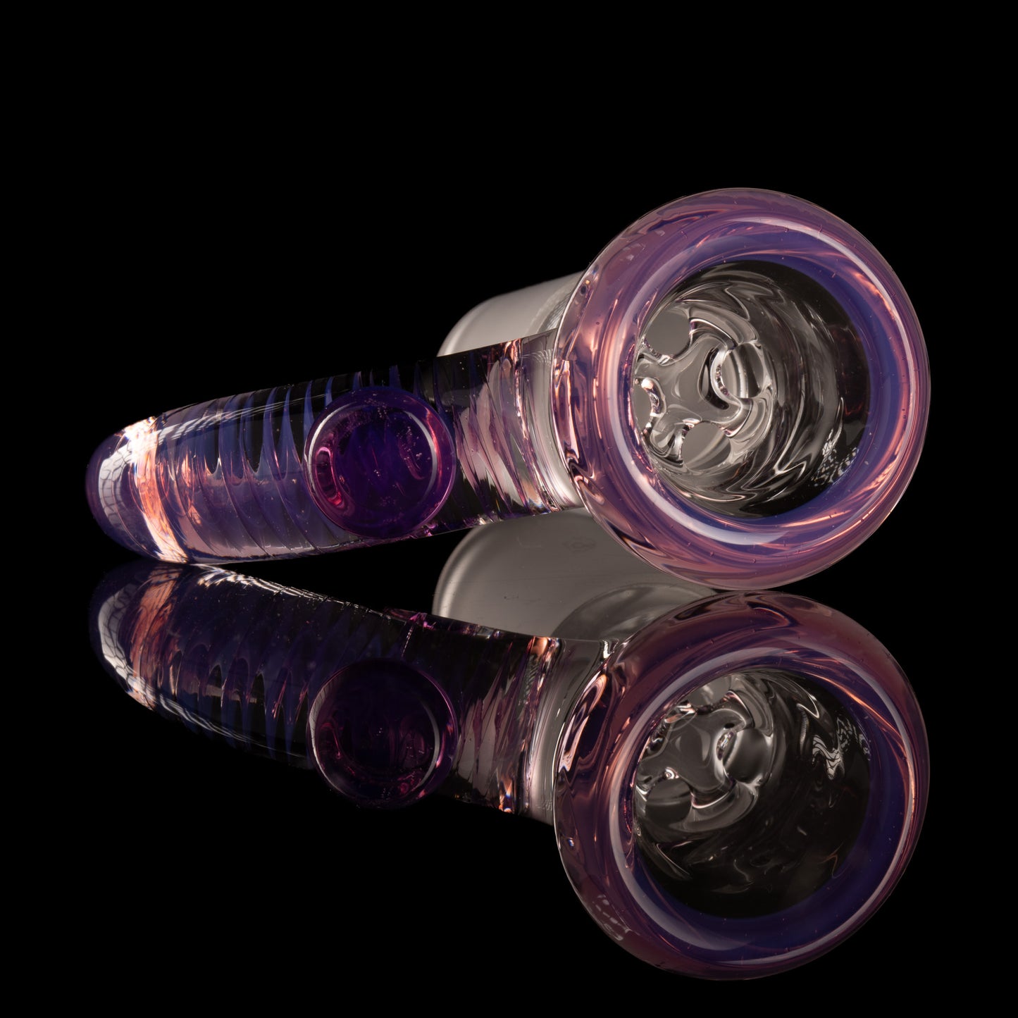 Jamms Glass - 18mm 4-Hole Clear Base w/ Colour and Lip Handle - Stargazer