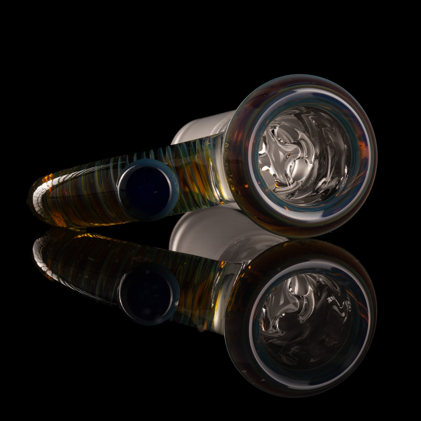 Jamms Glass - 18mm 4-Hole Clear Base w/ Colour and Lip Handle - Dark Blue Ap