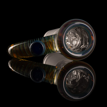 Jamms Glass - 18mm 4-Hole Clear Base w/ Colour and Lip Handle - Dark Blue Ap