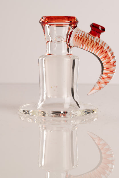 Jamms Glass - 18mm 4-Hole Clear Base w/ Colour and Lip Handle - Pomegranate