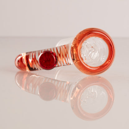 Jamms Glass - 18mm 4-Hole Clear Base w/ Colour and Lip Handle - Pomegranate