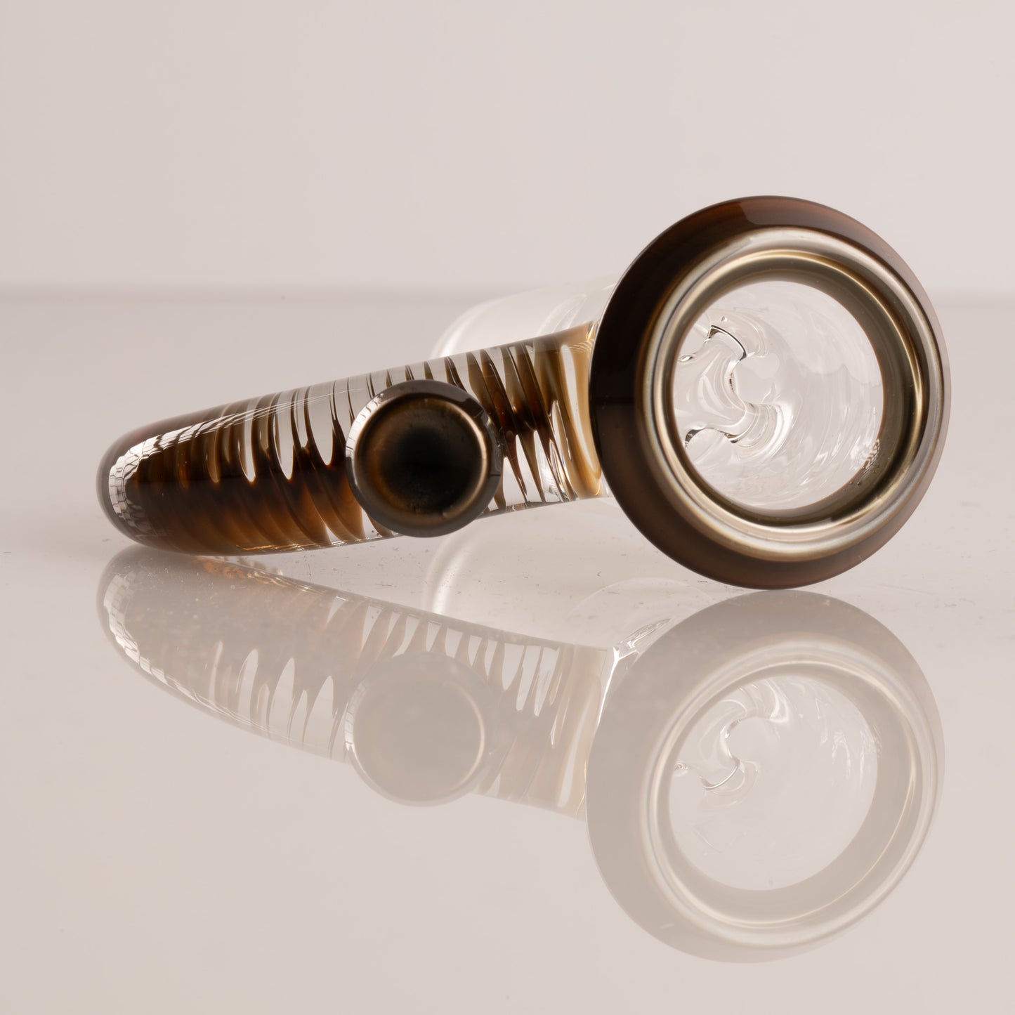 Jamms Glass - 18mm 4-Hole Clear Base w/ Colour and Lip Handle - Electrum