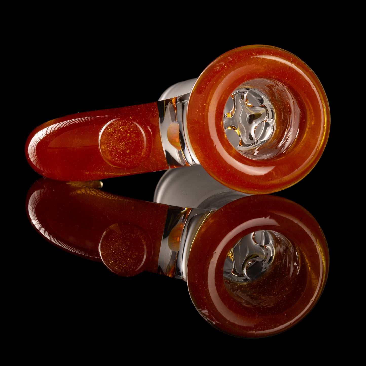 Jamms Glass - 18mm 4-Hole Opal Handle Straight Colour - Tangelo