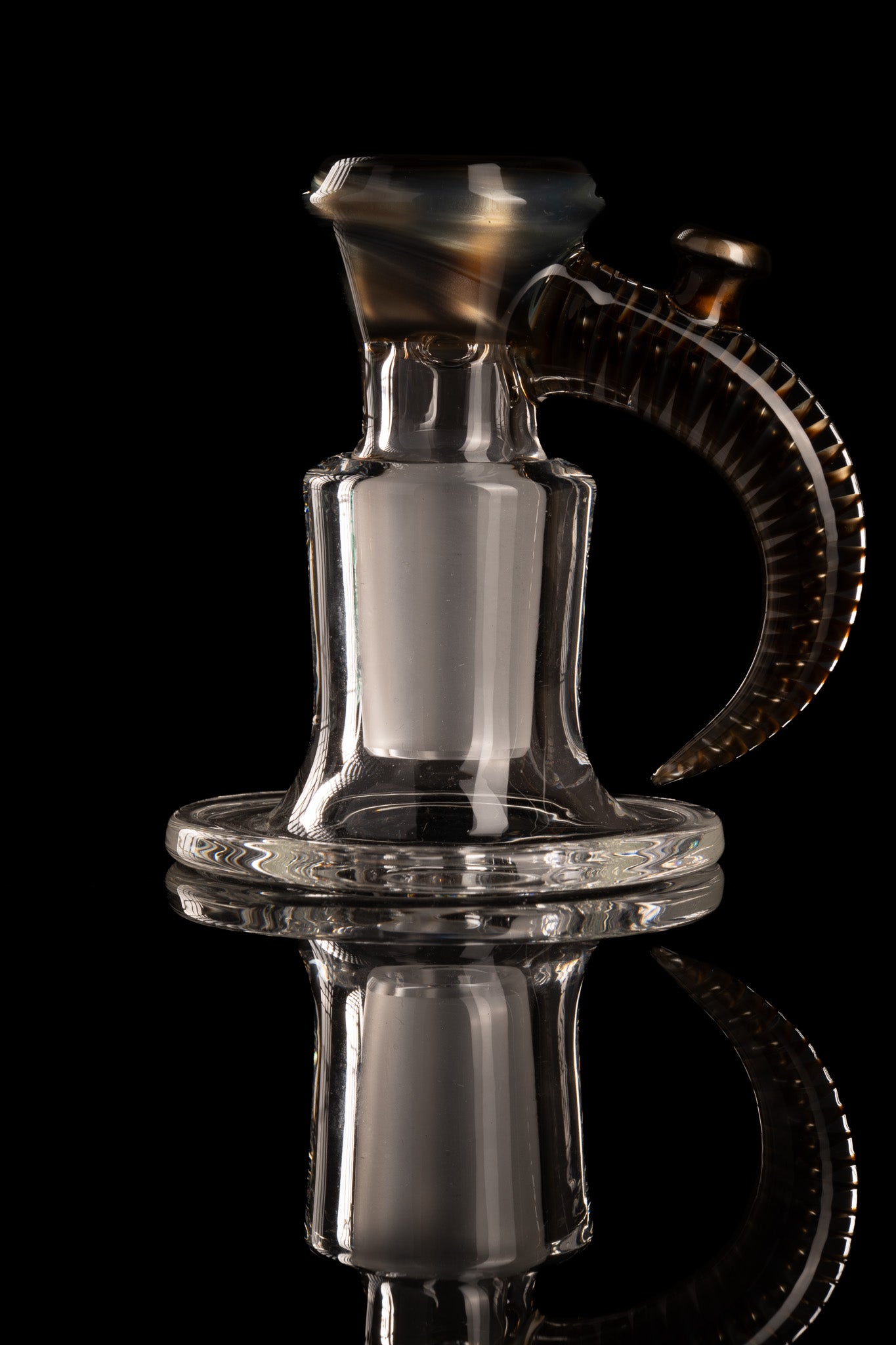 Jamms Glass - 18mm 4-Hole Straight Color Slide w/ Cane Handle - Electrum