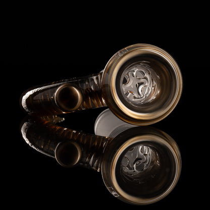 Jamms Glass - 18mm 4-Hole Straight Color Slide w/ Cane Handle - Electrum