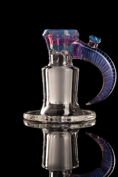 Jamms Glass - 18mm 4-Hole 2 -Tone Crushed Opal Encalmo Slide - Royal Jelly W/ Marina