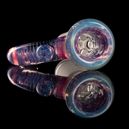 Jamms Glass - 18mm 4-Hole 2 -Tone Crushed Opal Encalmo Slide - Royal Jelly W/ Marina