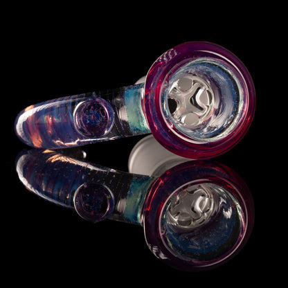 Jamms Glass - 18mm 4-Hole 2 -Tone Crushed Opal Encalmo Slide - Meta Terrania W/ Royal Jelly