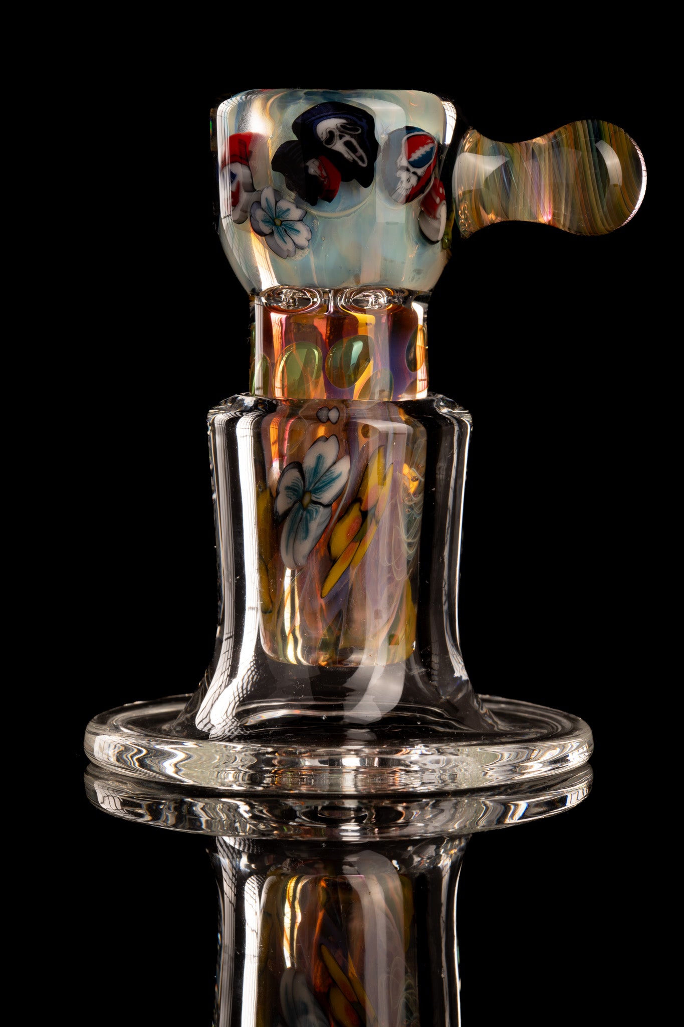 Tombstoned Glass - 18mm 4 Hole Fully Worked Millie Slide - 5