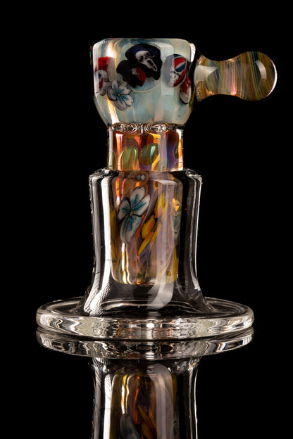 Tombstoned Glass - 18mm 4 Hole Fully Worked Millie Slide - 5