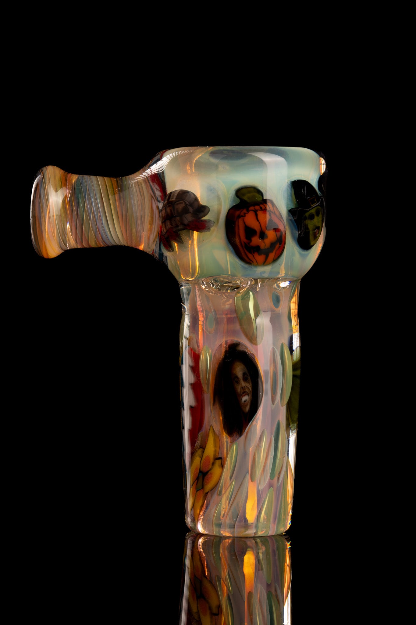Tombstoned Glass - 18mm 4 Hole Fully Worked Millie Slide - 1