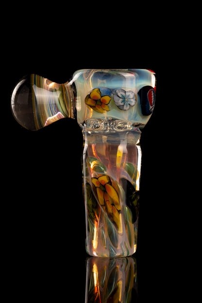 Tombstoned Glass - 18mm 4 Hole Fully Worked Millie Slide - 2