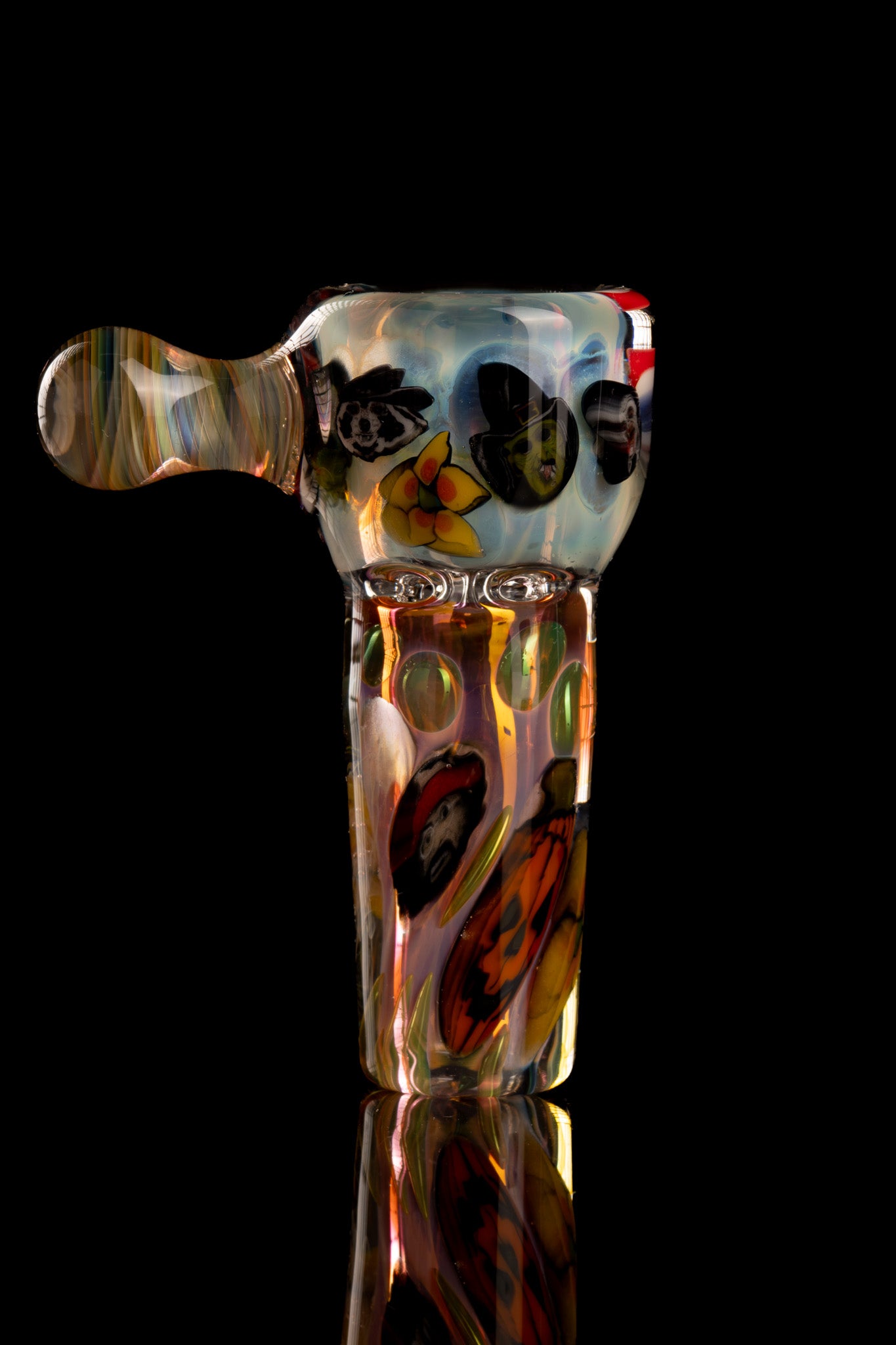 Tombstoned Glass - 18mm 4 Hole Fully Worked Millie Slide - 5