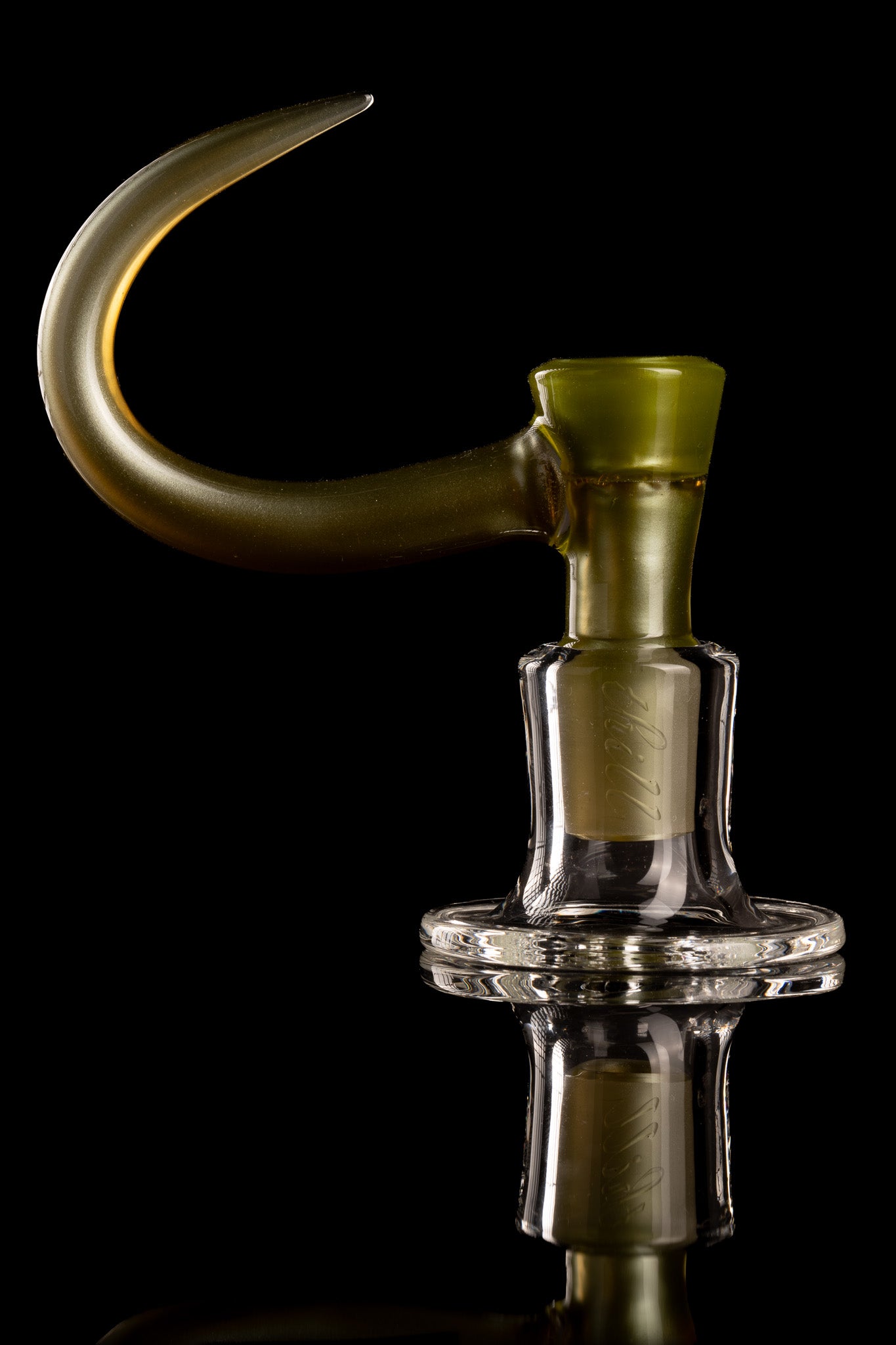 Thill Glassworks - 18mm 4 Hole 2 Tone Slide Set w/poker & Bead - Lime Drop Over Electrum