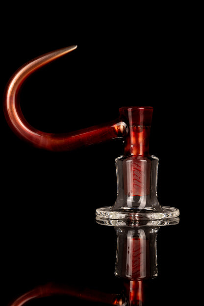 Thill Glassworks - 18mm 4 Hole 2 Tone Slide Set w/poker & Bead - Dragon's Blood Over Electrum