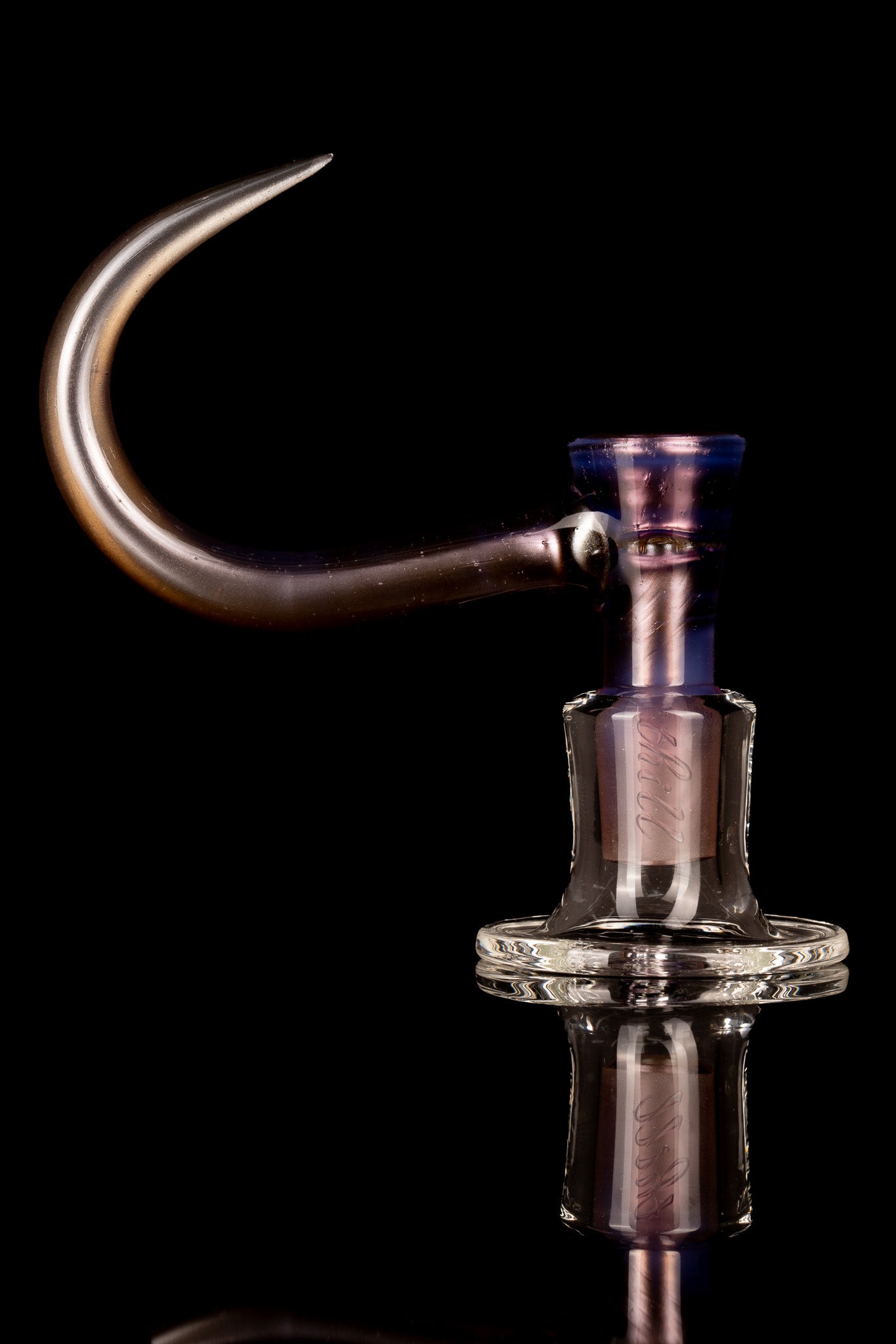 Thill Glassworks - 18mm 4 Hole 2 Tone Slide Set w/poker & Bead - Gold Purple Over Electrum