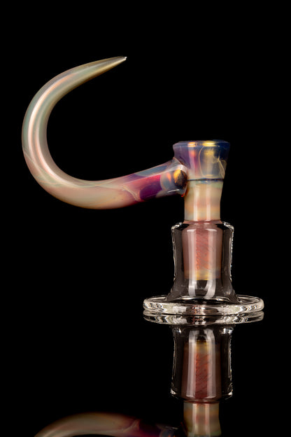 Thill Glassworks - 18mm 4 Hole 2 Tone Slide Set w/poker & Bead - Purple Rainbow Over Electrum