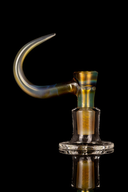 Thill Glassworks - 18mm 4 Hole 2 Tone Slide Set w/poker & Bead - Amber Purple Over Electrum - 2