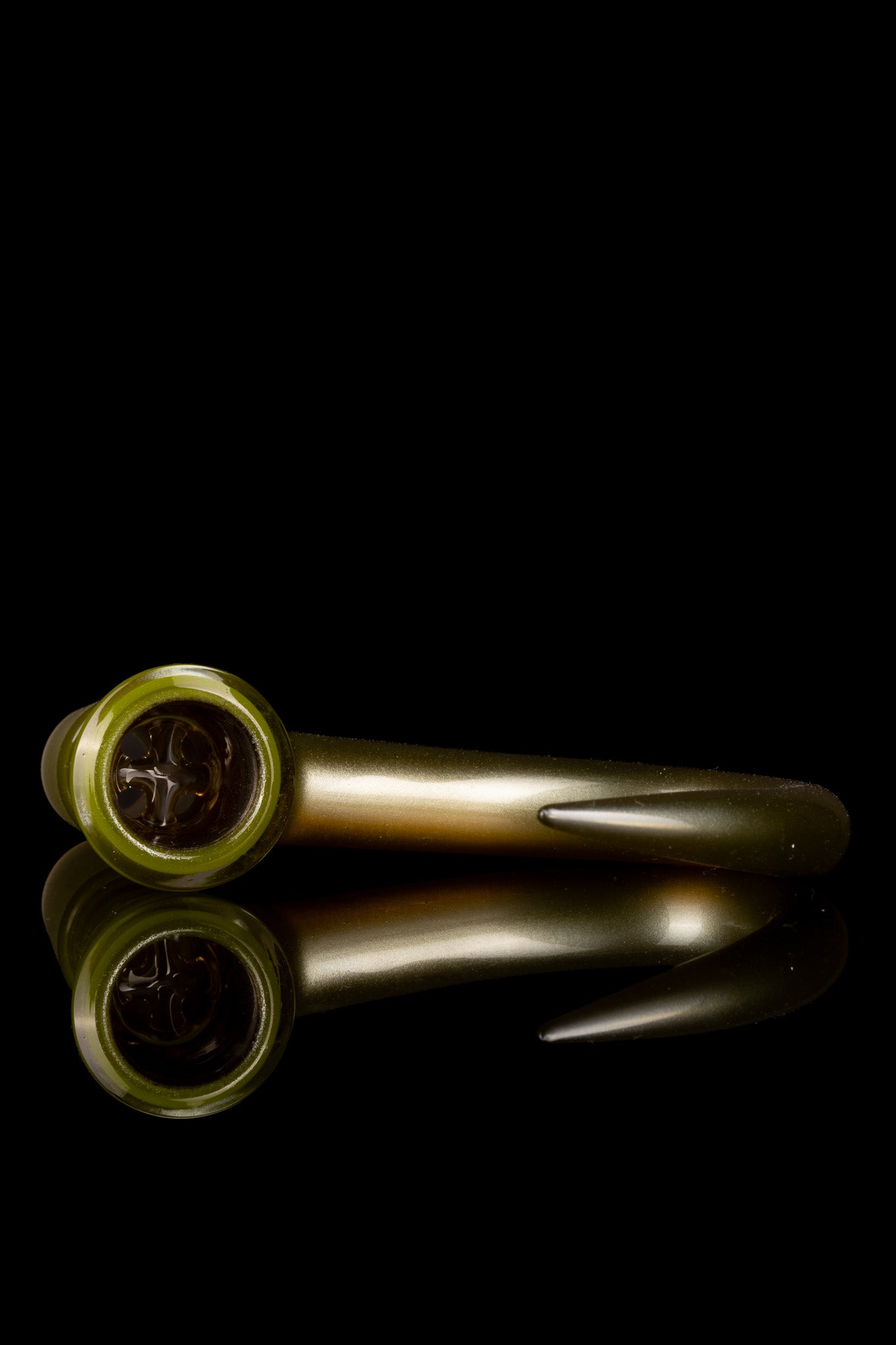 Thill Glassworks - 18mm 4 Hole 2 Tone Slide Set w/poker & Bead - Lime Drop Over Electrum