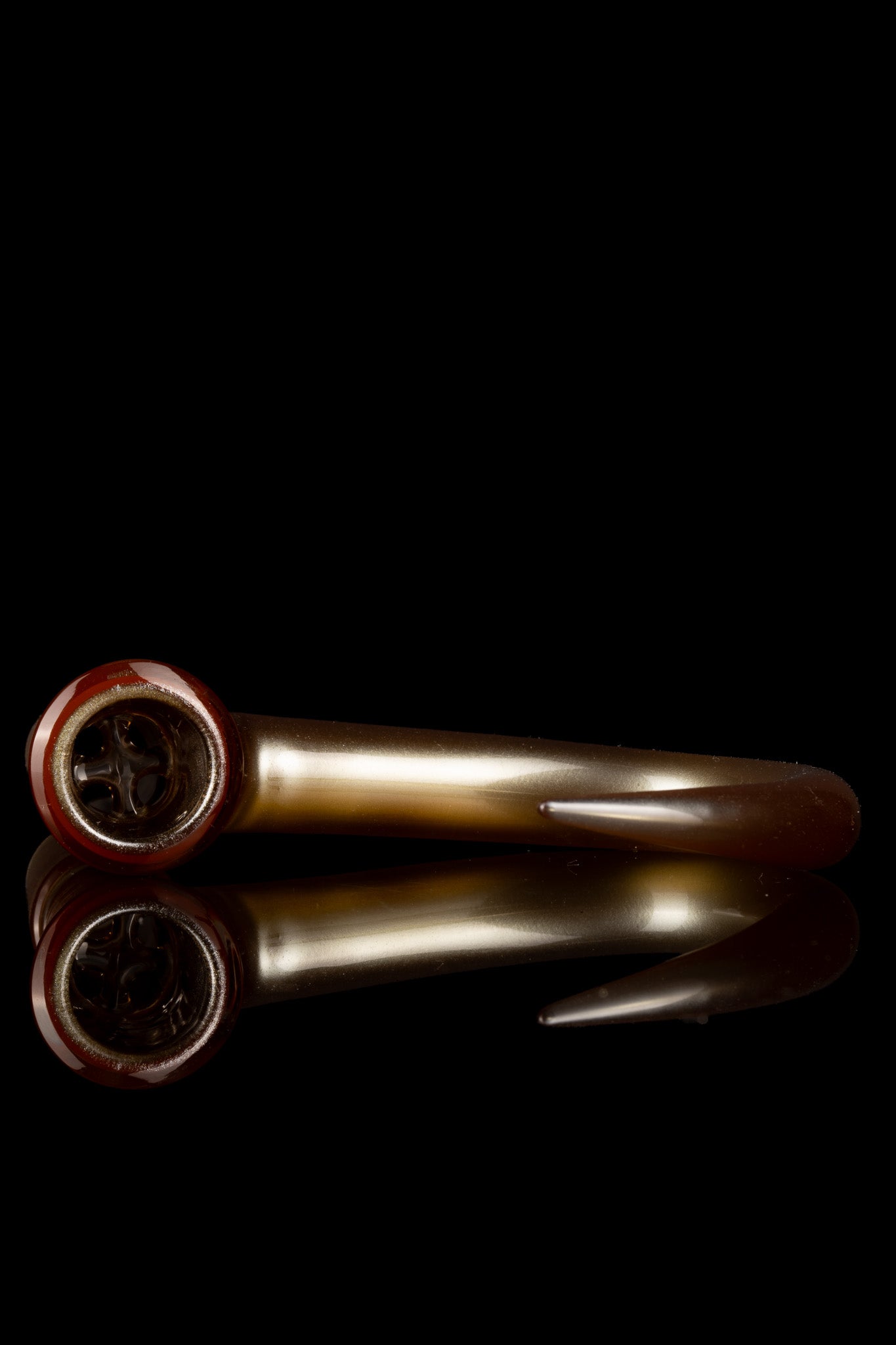 Thill Glassworks - 18mm 4 Hole 2 Tone Slide Set w/poker & Bead - Russet Over Electrum