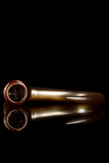 Thill Glassworks - 18mm 4 Hole 2 Tone Slide Set w/poker & Bead - Russet Over Electrum